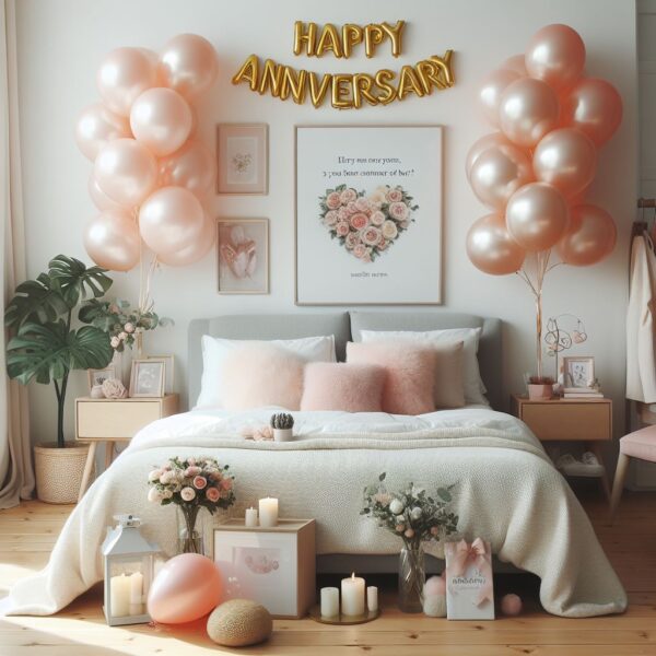 Bed Room Anniversary Decoration