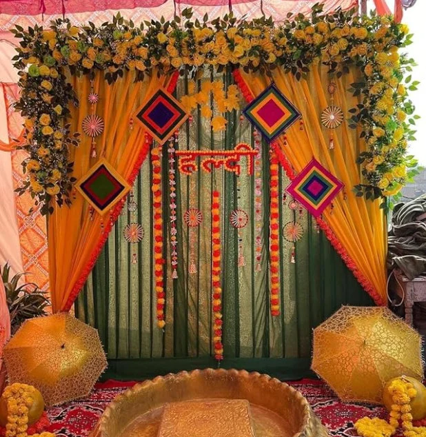 Traditional Haldi Setup